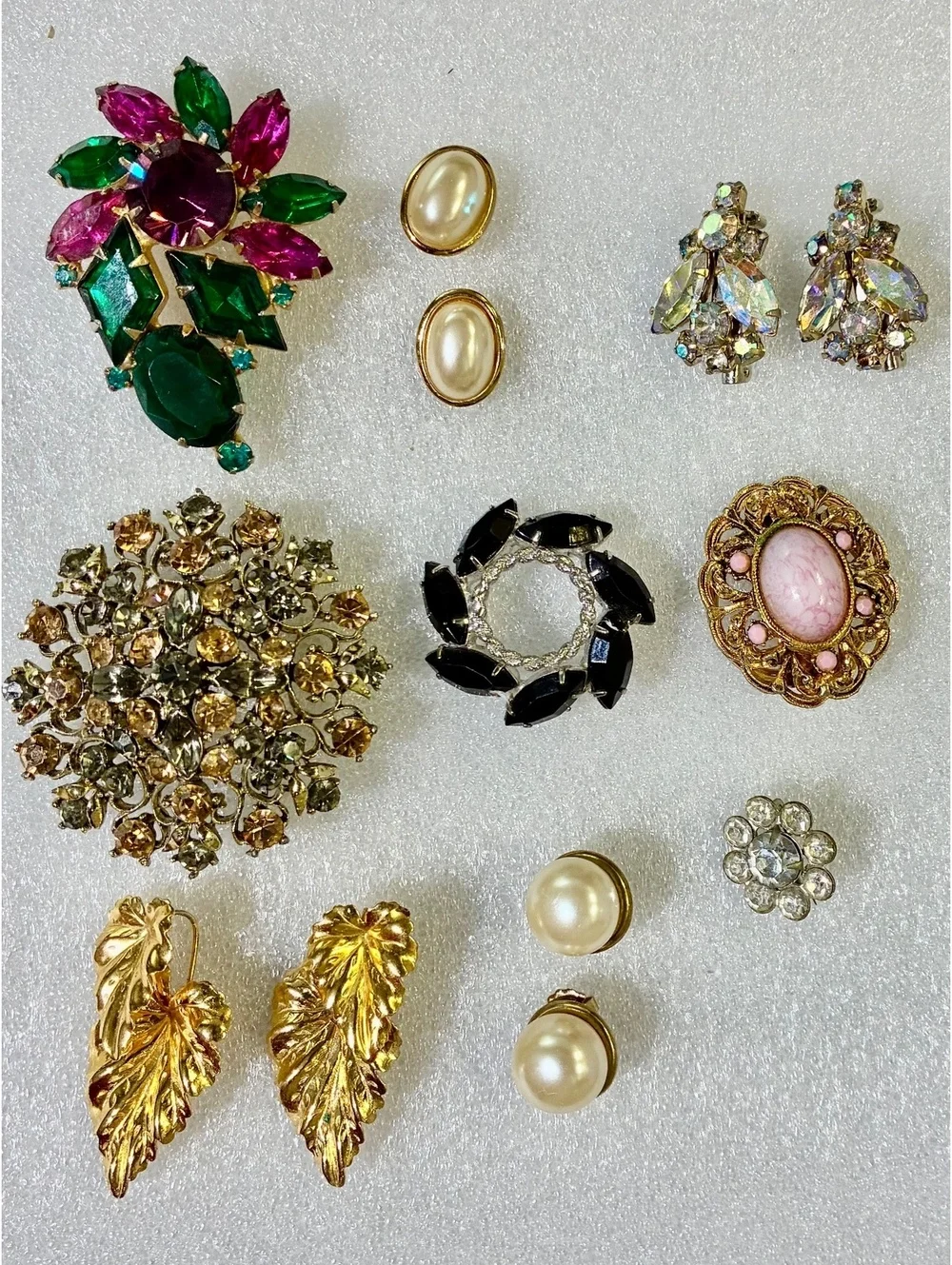 Vintage 9-Piece Jewelry Estate Bundle with Juliana Starburst Brooch and Earrings